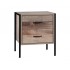 Bedside Table Drawers Nightstand Metal Oak