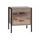 Bedside Table Drawers Nightstand Metal Oak