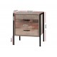 Bedside Table Drawers Nightstand Metal Oak