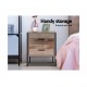 Bedside Table Drawers Nightstand Metal Oak