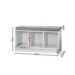 Hurryguru Shoe Cabinet Bench Shoes Organiser Storage Rack Shelf White Box Seat