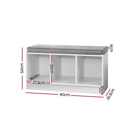 Hurryguru Shoe Cabinet Bench Shoes Organiser Storage Rack Shelf White Box Seat