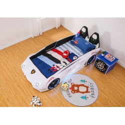 New Kids Car White Bed with Luxury super Race car ...