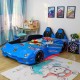 New Kids Car 1.2 M Blue  Bed with Luxury super Race car bed with Music LED light Door/Seats