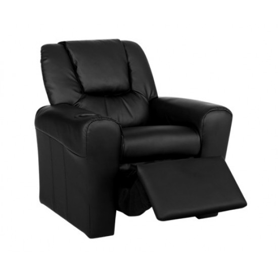 Keezi Kids Recliner Chair Black PU Leather Sofa Lounge Couch Children Armchair