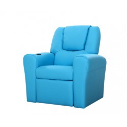 Keezi Kids Recliner Chair Blue PU Leather Sofa Lou...