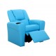 Keezi Kids Recliner Chair Blue PU Leather Sofa Lounge Couch Children Armchair