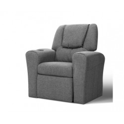 Keezi Kids Recliner Chair Grey Linen Soft Sofa Lou...