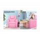 Keezi Kids Recliner Chair Pink PU Leather Sofa Lounge Couch Children Armchair