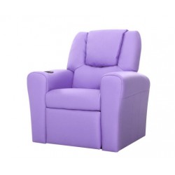 Keezi Kids Recliner Chair Purple PU Leather Sofa Lounge Couch Children Armchair