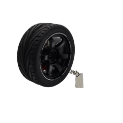 Tire Wheels Hub Rim Key Chain with Leather Keyring...