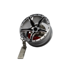 Car Metal Wheel Key Chain with Shock Absorber Shap...