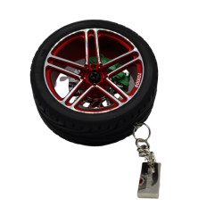 Collectible Tire Key Chain with Leather Rope Keyri...