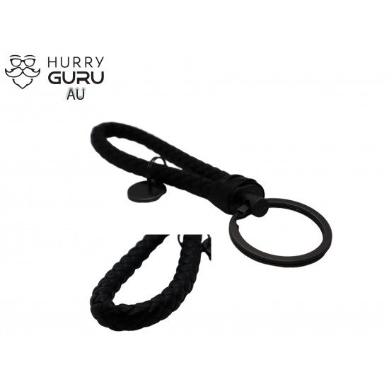 Metal Wheels Hub Rim Key Chain with Leather Rope & Shock Absorber Shape Keyrings