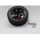 Tire Wheels Hub Rim Key Chain with Leather Keyrings Collectible Key Chain