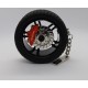 Collectable Tire Key Chain Wheels Hub Rim Key Chain with Leather Keyrings