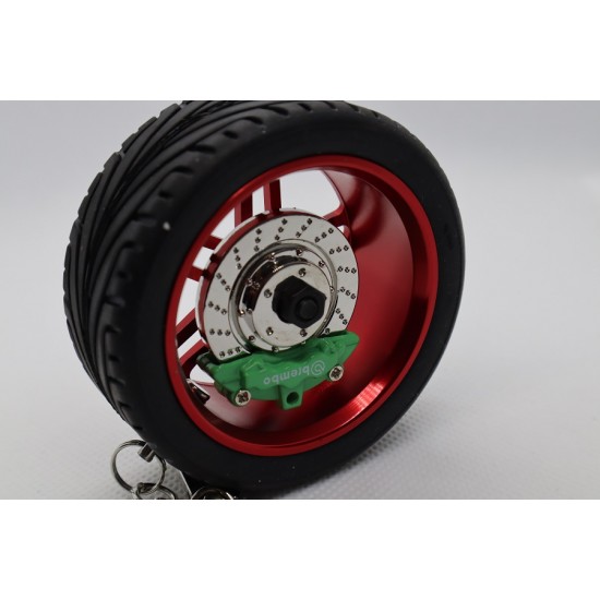 Collectible Tire Key Chain with Leather Rope Keyrings Car Wheel-look Key Chain