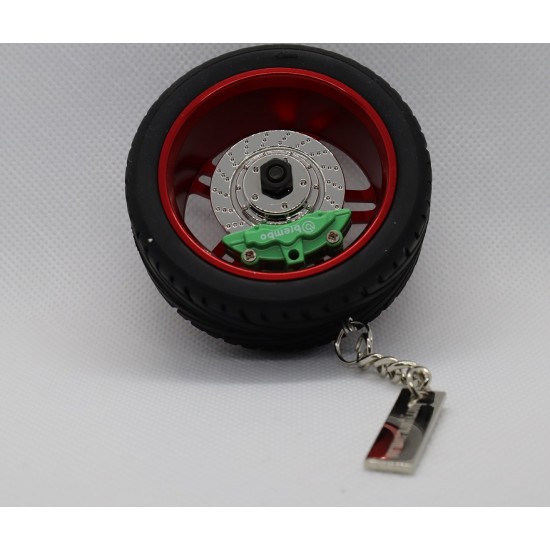 Collectible Tire Key Chain with Leather Rope Keyrings Car Wheel-look Key Chain
