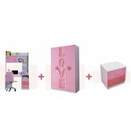 New Kids Bedroom Furniture Accessories, Girls Bedroom Furniture, HDF Quality Full Set (3 Accessories Included)