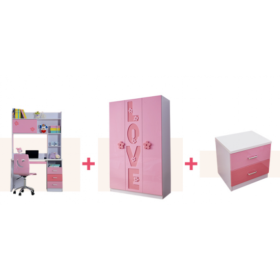 New Kids Bedroom Furniture Accessories for Girl Bedroom, HDF Quality Full Set (3 Accessories Included)