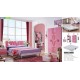 New Kids Love Bed for Girl Bedroom Furniture HDF Quality Full Set, Bed with Love Frame and Accessories