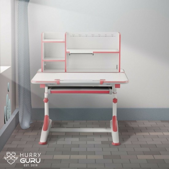 Pink Height Adjustable Ergonomic Study Desk & Chair Set for Kids Children Students
