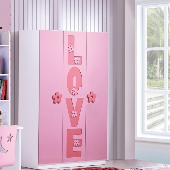 3 Door Love Pink Wardrobe