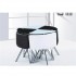 Space Saver BLACK And  WHITE Round Glass Dining Table And 4 Chairs Set