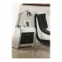 Leather Bedside Table With Drawer White With Black Drawers