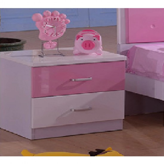 Pink/White Kids Bedside Table