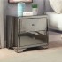2 New Large Smoked Mirrored Bedside Table 2 Drawers