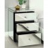 2 Mirrored Bedside Table with 3 Drawers Crystal Handles