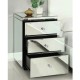 2 Mirrored Bedside Table with 3 Drawers Crystal Handles