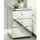 2 Mirrored Bedside Table with 3 Drawers Crystal Handles