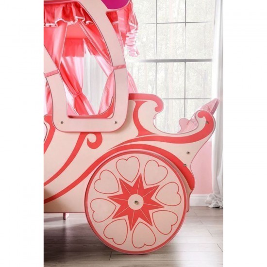 pink carriage bed girls single bed princess bed
