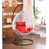 White and Red Hanging Swing Cushion Egg Chair Outdoor Swing