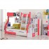 Single Over Double Bunk Pink Bed Trundle Staircase Drawers Children Bedroom
