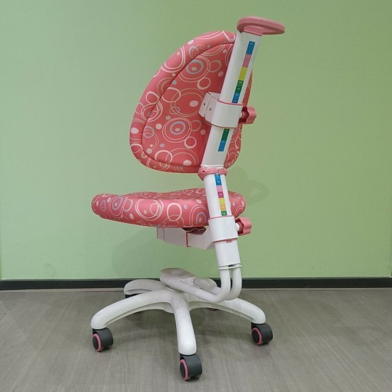 Pink Children Kids Study Desk and Chair Set Height Adjustable Bookshelves Drawers 