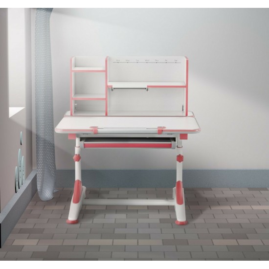 Pink Height Adjustable Ergonomic Study Desk & Chair Set for Kids Children Students