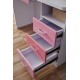 Pink Kids Study Table and chair with bookshelf & Desk for Kids Children Students