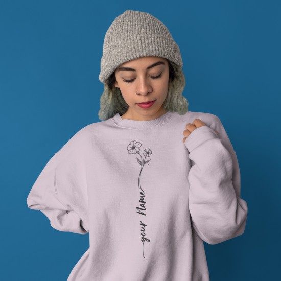 Your Name Flower Birthday T-Shirt