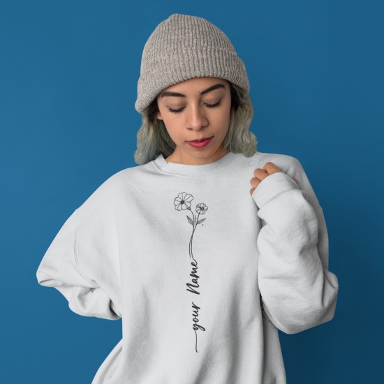 Your Name Flower Birthday T-Shirt