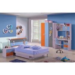 Kids Bedroom Set Bed Storage Desk with drawer Ward...