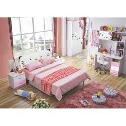 Kids  Bedroom Set Bed Storage Desk with drawer War...