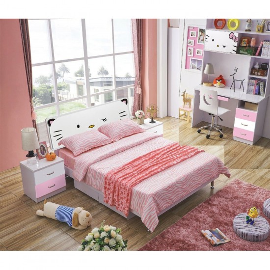 Kids Bedroom Set Bed Storage Desk with drawer Wardrobe Bedside Table 