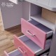 Pink Children Kids Study Desk and Chair Set With Bookshelves Drawers