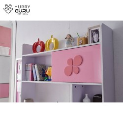 Pink Kids Study Table and chair with bookshelf &am...