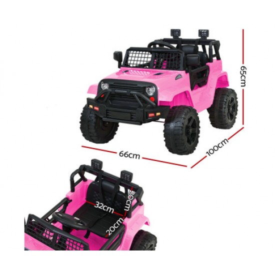 Rigo Kids Ride On Car Electric 12V Car Toys Jeep Battery Remote Control Pink