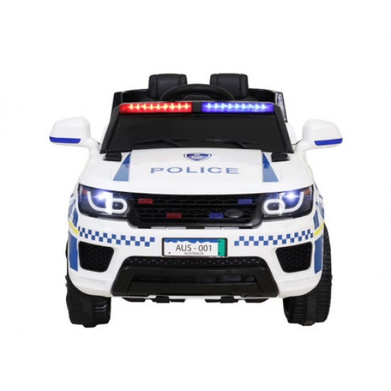 Rigo Kids Ride On Car Inspired Patrol Police Electric Powered Toy Cars White