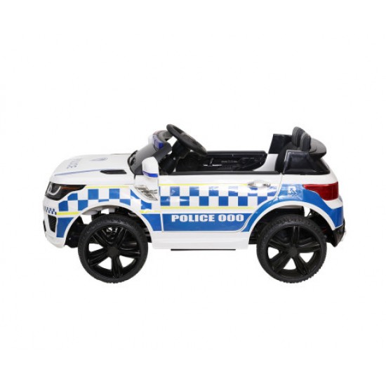 Rigo Kids Ride On Car Inspired Patrol Police Electric Powered Toy Cars White